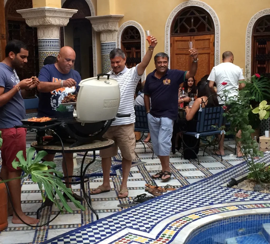 Barbecue for a group at Riad Layalina Fes