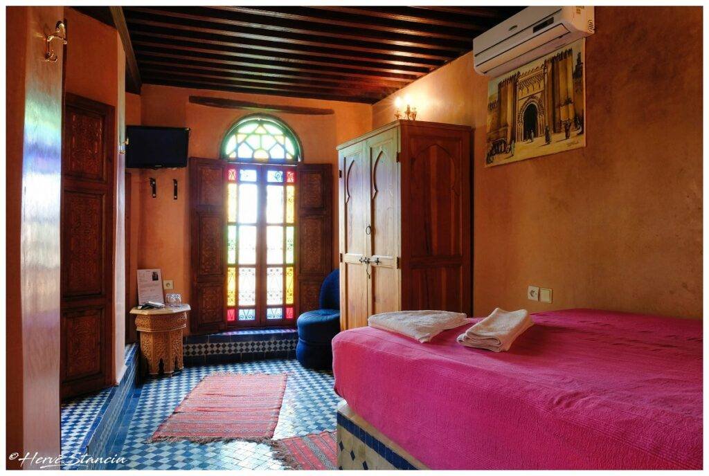 Chambre avec lit 2 pers au Riad Layalina Fes