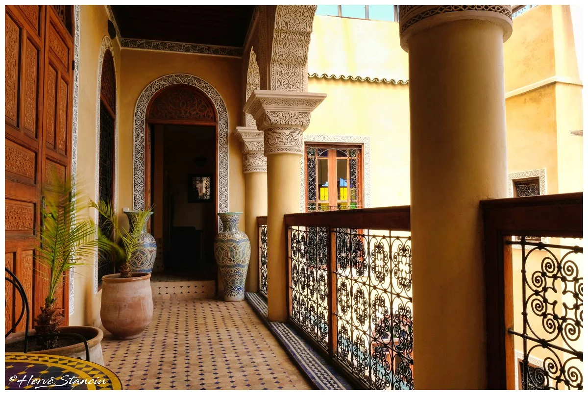 Corridor between suites, Riad Layalina Fez Morocco Corridor between suites, Riad Layalina Fez Morocco