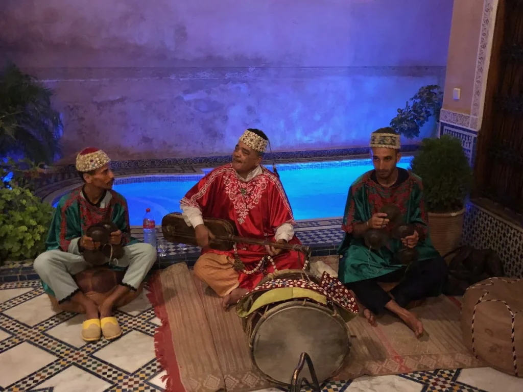 Gnawa group entertainment at Riad Layalina Fez