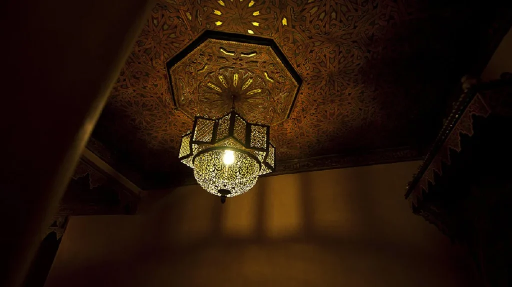 Lighting at Riad Layalina in Fes, Morocco