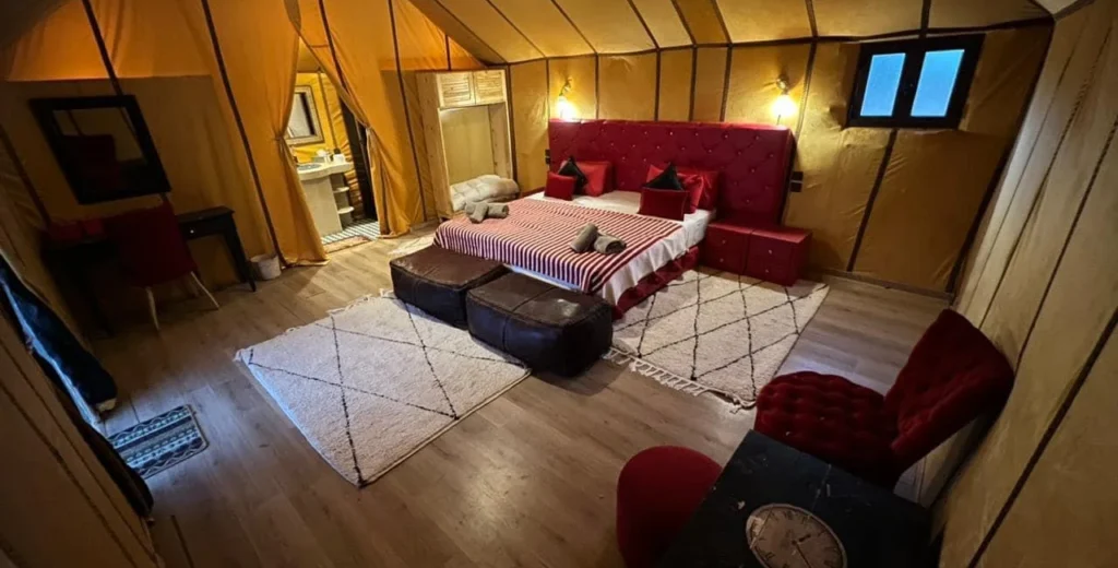 Luxury tent with AC Erg Chebbi desert tour, Merzouga
