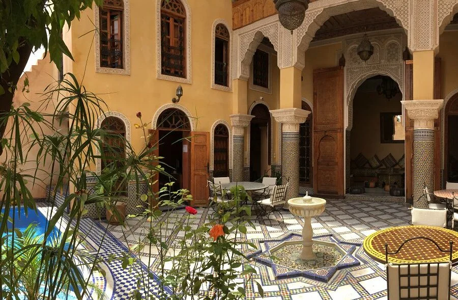 Patio and pool view at Riad Layalina Fes Patio and pool view at Riad Layalina Fes