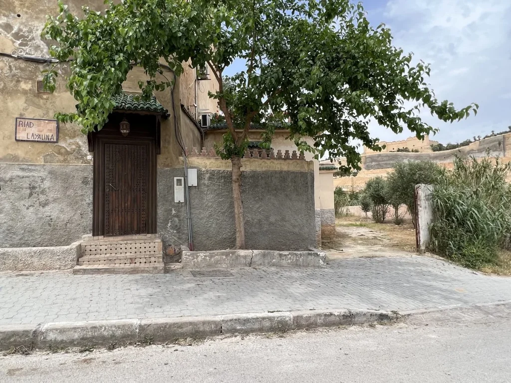 Private parking entrance Riad Layalina Fez