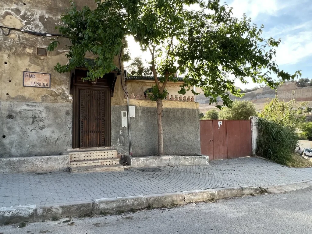 Private parking gate at Riad Layalina Fes