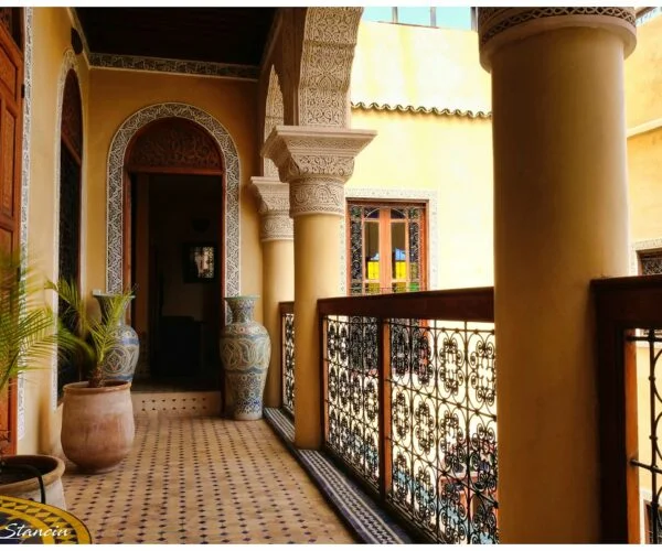 Corridor between suites, Riad Layalina Fez Morocco