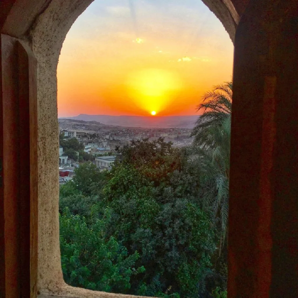 Sunrise at Riad Layalina Fes from bedroom