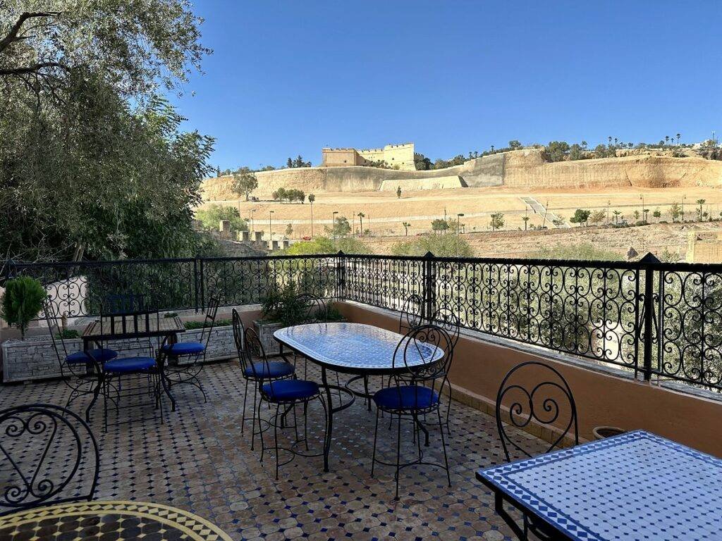 Terrasse bas avec vue Borj Hotel Riad Layalina Fes, Maroc