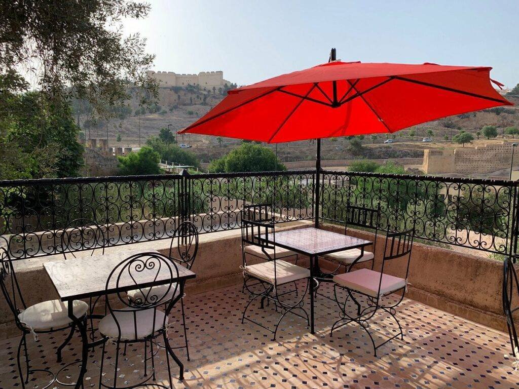 Terrasse bas Riad Layalina Fes, Maroc