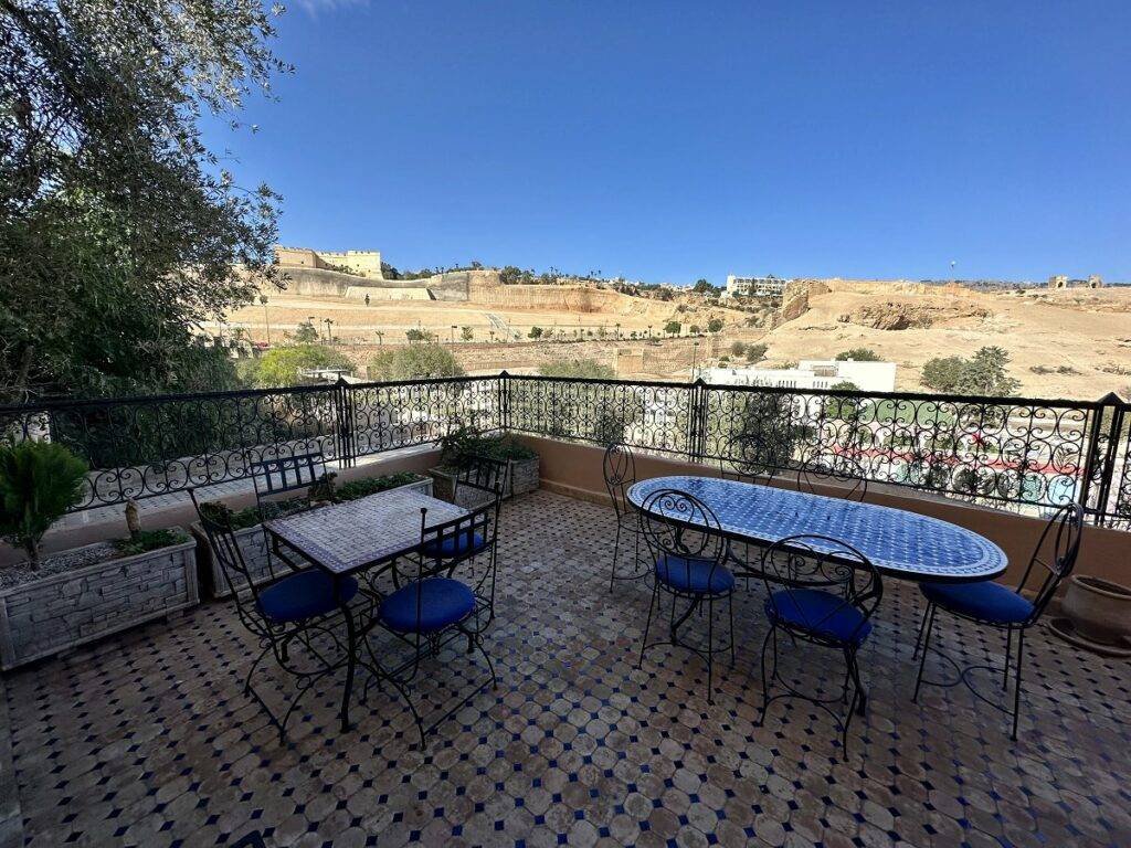 Terrasse bas avec vue Borj Hotel Riad Layalina Fes, Maroc