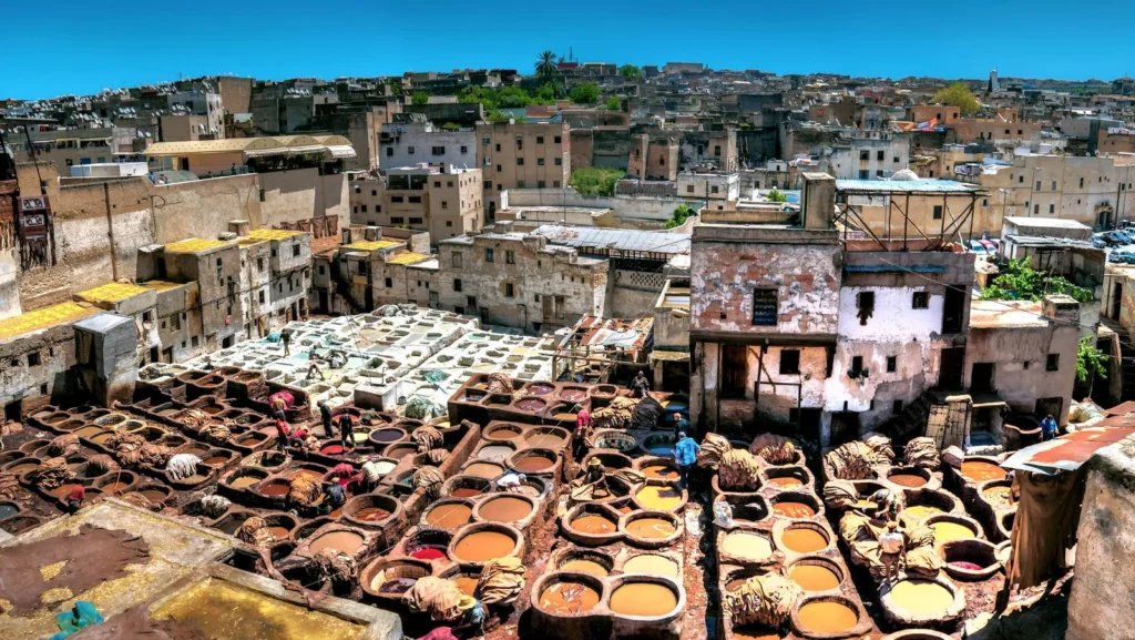 The tanneries in Fes, Morocco