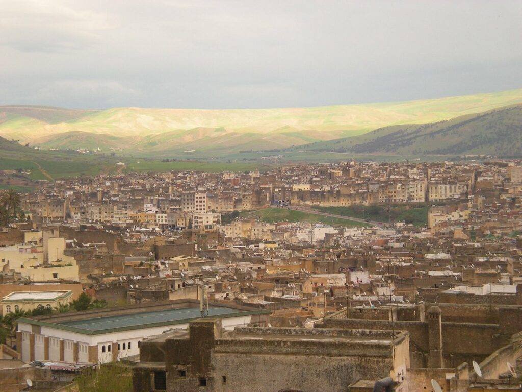 Vue de la terrasse de l'hotel Riad Layalina Fes
