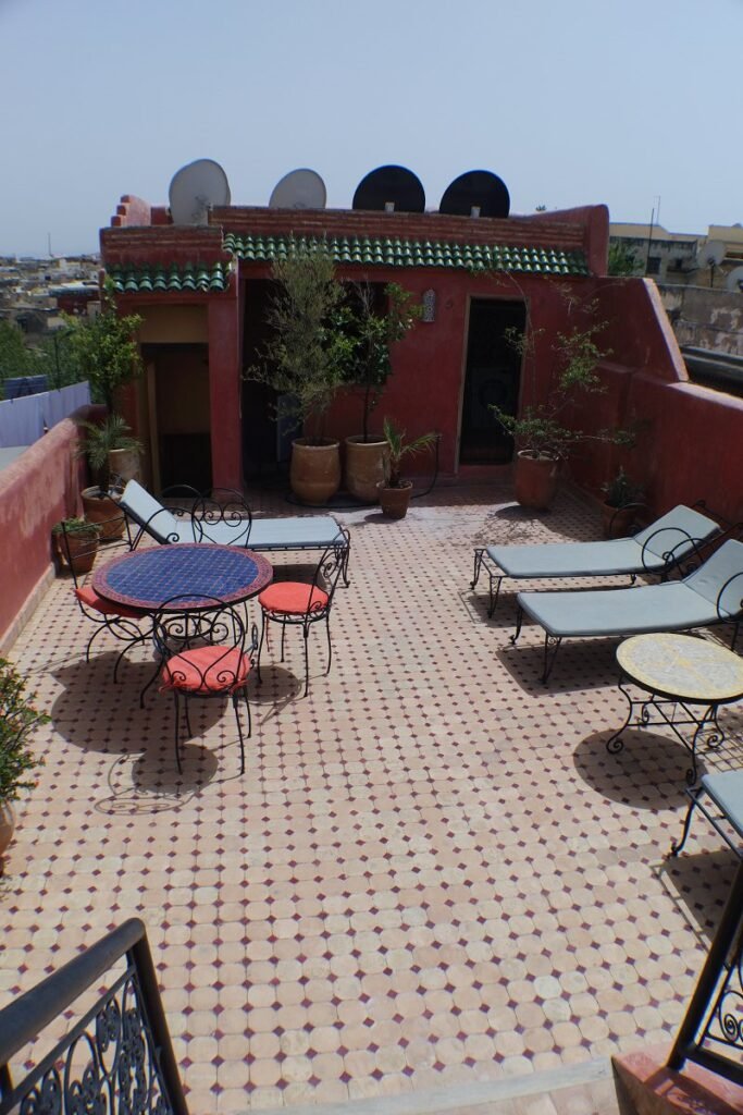 Vue terrasse depuis la pergola Riad Layalina Fes, Maroc